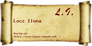 Locz Ilona névjegykártya
